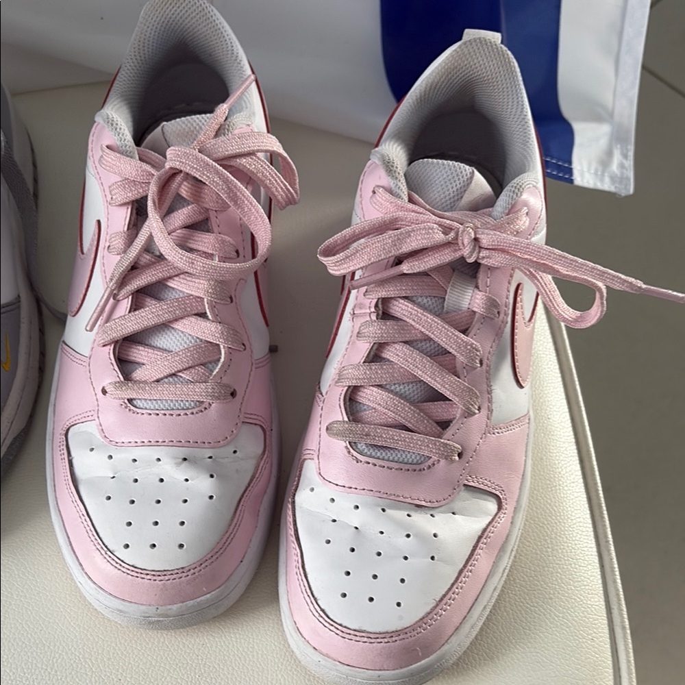 Women's Pink and White Sneakers
